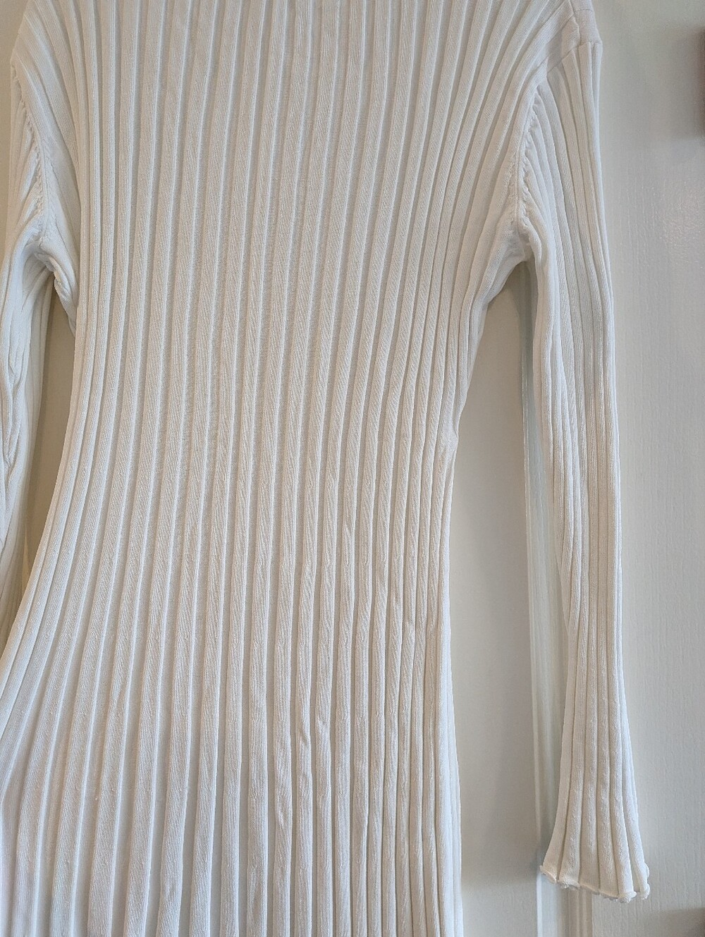 DISSH Reign Dress White Ribbed Maxi Long Sleeve Tie Bridal Minimalist Size XL - Picture 14 of 16